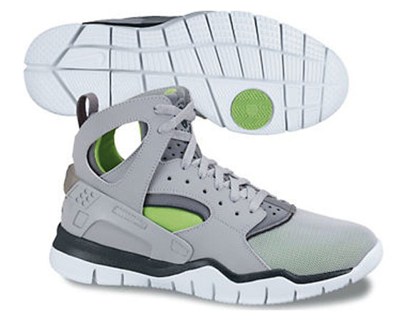 Nike Air Huarache Bball 2012 Wolf Grey Action Green Black Cool Grey