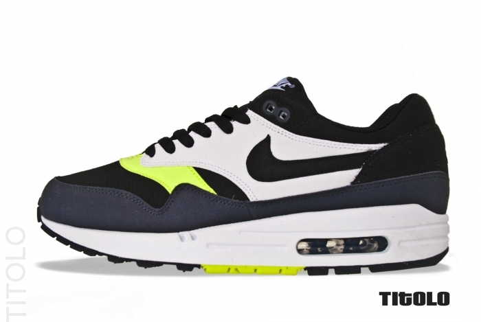 Nike Air Max 1 Black Anthracite Volt White 2