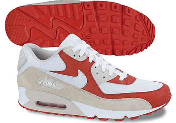 Nike Air Max 90 Light Bone White Dragon Red White