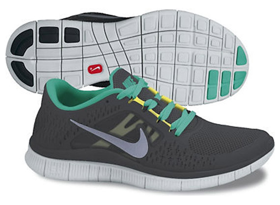 Nike Free Run 3 Anthracite Pure Platinum New Green Reflect Silver