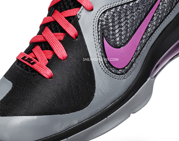 Nike Lebron 9 Cool Grey Vivid Grey Black Cherry 04