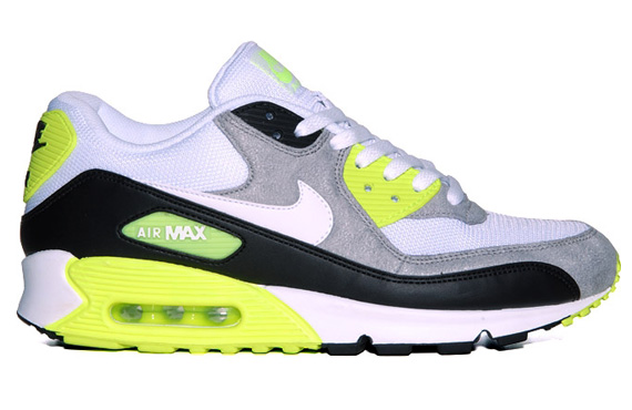 Nike Air Max 90 White Black Volt Grey 3
