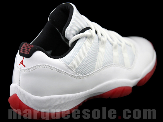 Air Jordan Xi Low White Black Varsity Red Detailed Images 2