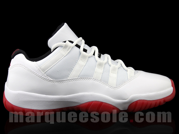 Air Jordan Xi Low White Black Varsity Red Detailed Images 3