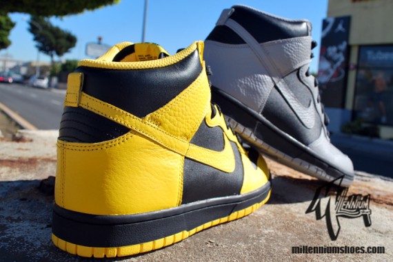 Nike Dunk High – Black – Medium Grey + Varsity Maize – Black | Available