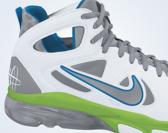 Nike Zoom Huarache TR Mid 2 - White - Wolf Grey - Action Green - Neptune Blue