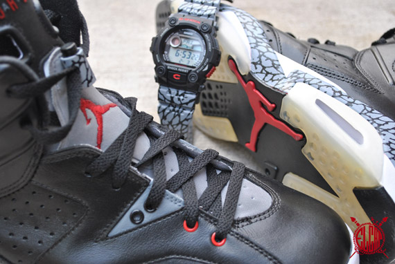 Air Jordan VI 'Black Cement' Customs by El Cappy