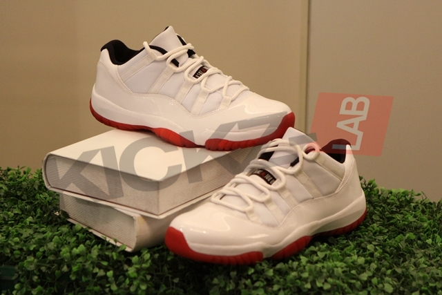 Air Jordan Xi Low White Black Varsity Red Detailed Images 04