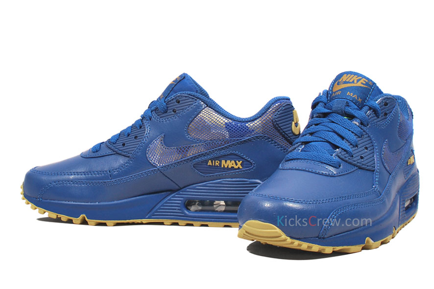 Nike Wmns Air Max 90 Stormblue Jersey Gold 1