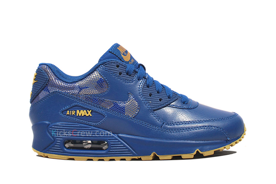 Nike Wmns Air Max 90 Stormblue Jersey Gold 2