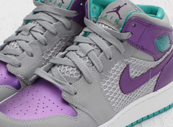 Air Jordan 1 Phat GS - Wolf Grey - Ultraviolet - New Green