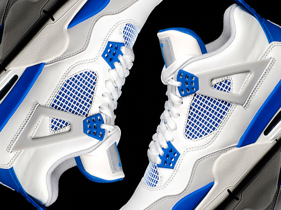 Air Jordan IV - White - Neutral Grey - Military Blue
