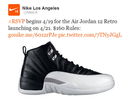Air Jordan XII 'Playoffs' Will Be Nike's First 'Twitter RSVP' Release