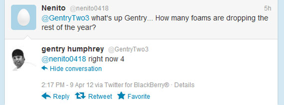 Gentry Confirms Four Foamposites