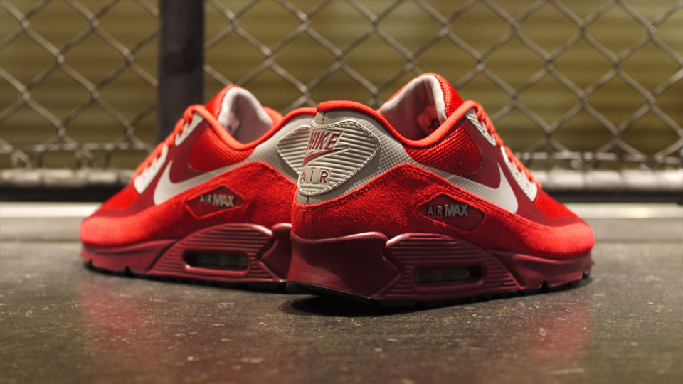 Nike Air Max 90 Hyperfuse Premium Gym Red Medium Grey 2