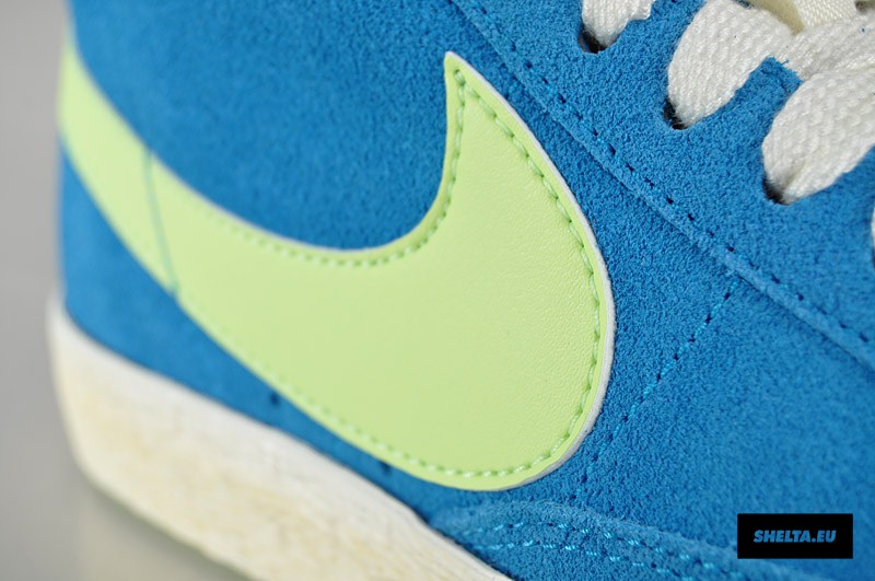 Nike Wmns Blazer High Suede Vntg Neptune Blue Liquid Lime Sail 6