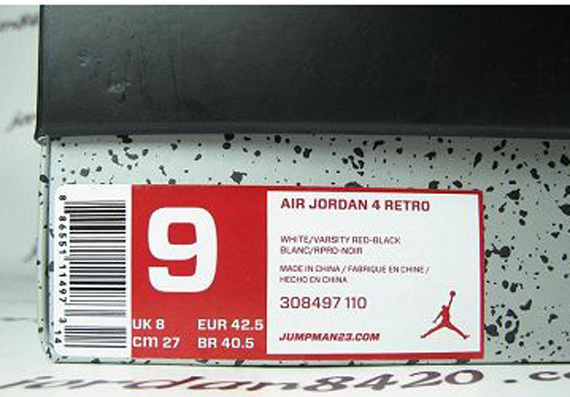 Air Jordan Iv White Varsity Red Black New Photos 2