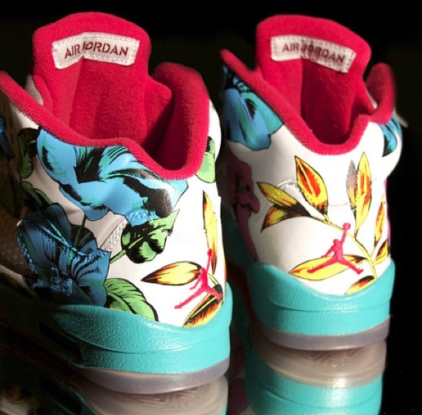 Air Jordan V Floral Customs By El Cappy 02