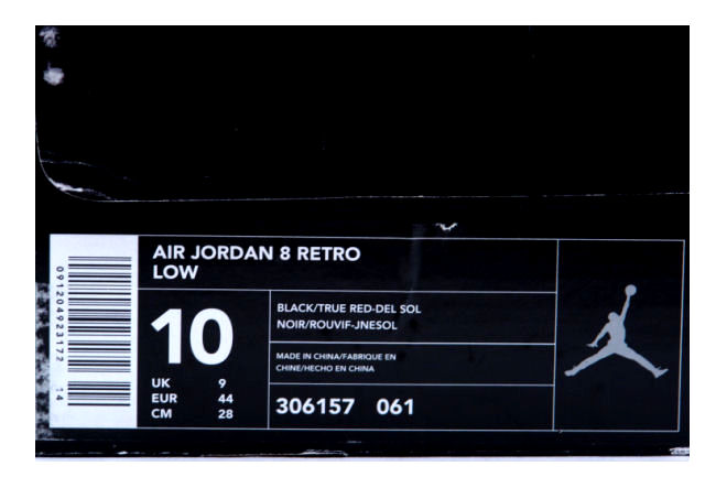 Air Jordan Viii Low Black Red