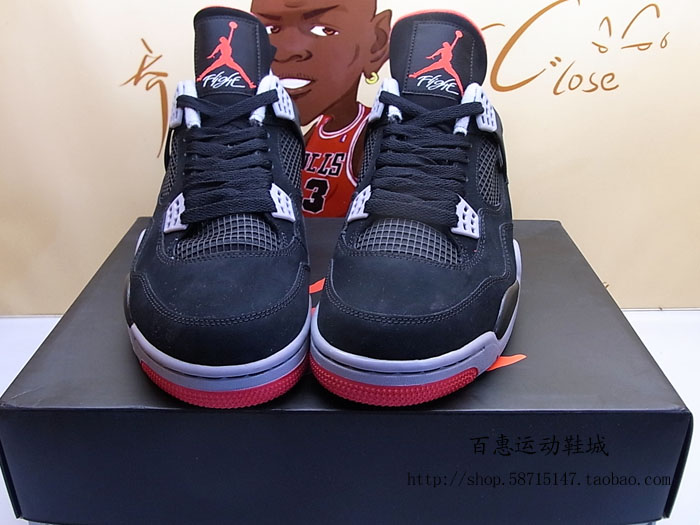 Air Jordan Iv Black Cement Grey Fire Red 10