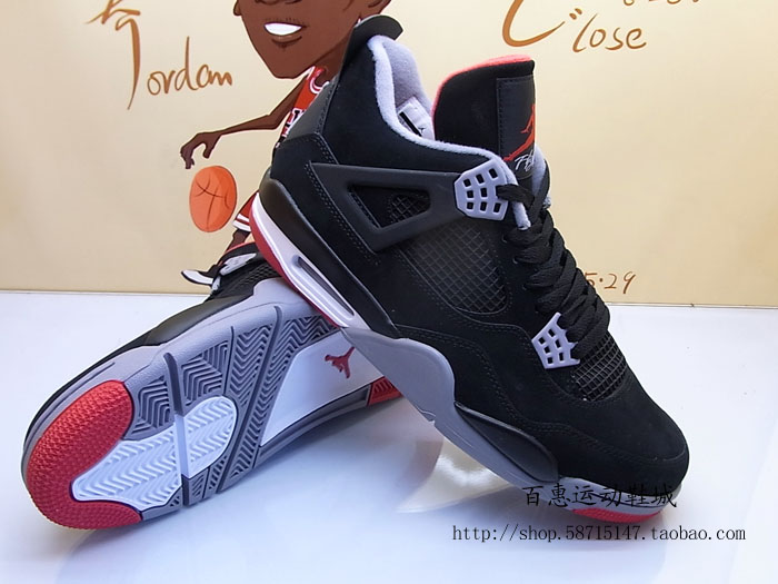 Air Jordan Iv Black Cement Grey Fire Red 12