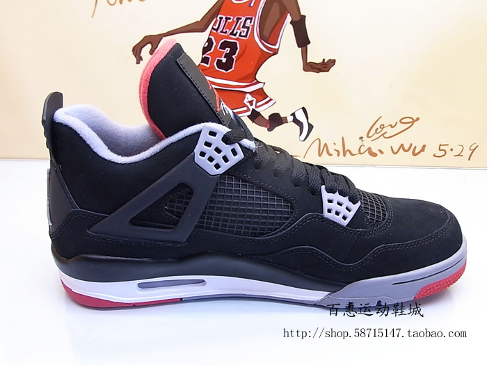 Air Jordan Iv Black Cement Grey Fire Red 14