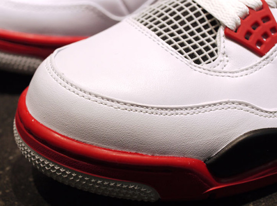 Air Jordan Iv White Varsity Red Black Detailed Images 5
