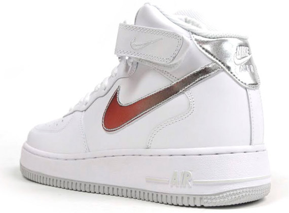 Nike Air Force 1 Mid White Metallic Silver 4