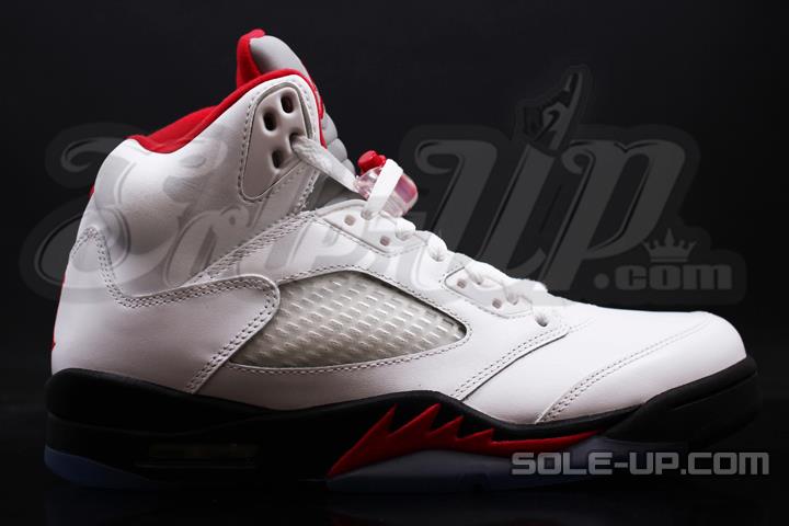 Air Jordan 5 Retro White Black Fire Red 2