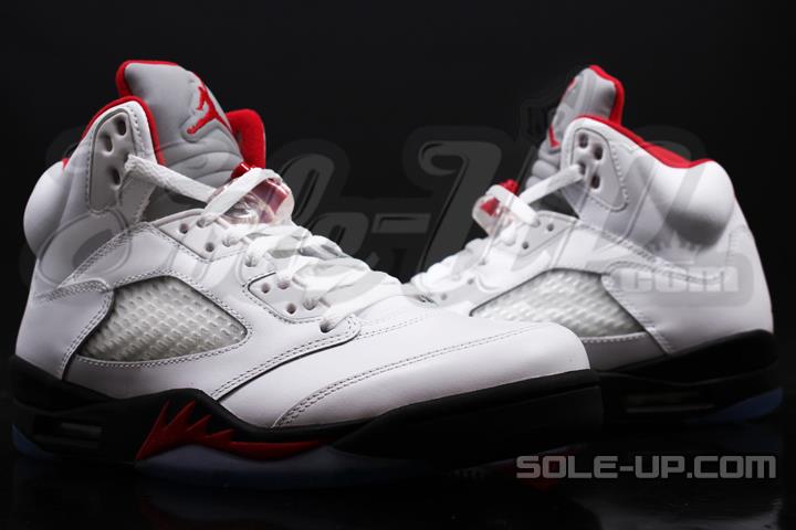 Air Jordan 5 Retro White Black Fire Red 3