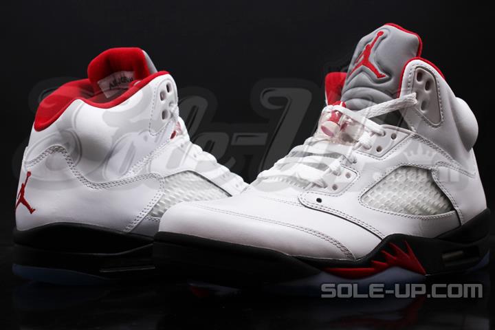 Air Jordan 5 Retro White Black Fire Red 5