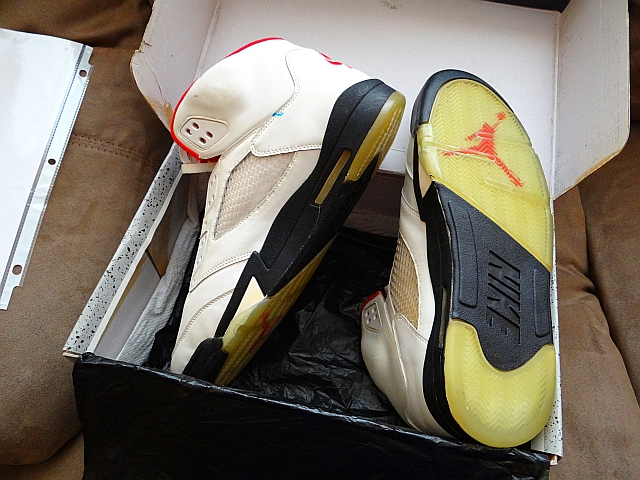 Air Jordan V White Black Fire Red Michael Jordan Pe 23 Autograph 09