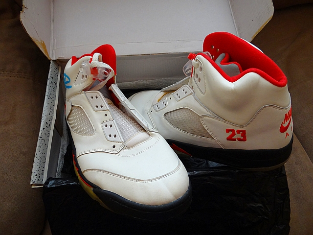 Air Jordan V White Black Fire Red Michael Jordan Pe 23 Autograph 10
