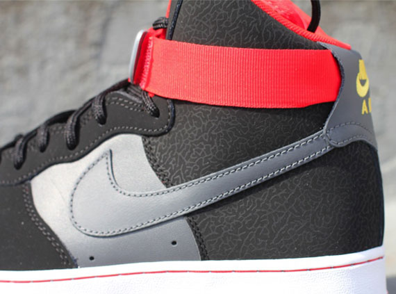 Nike Air Force 1 High - Black - Dark Grey - Fire Red