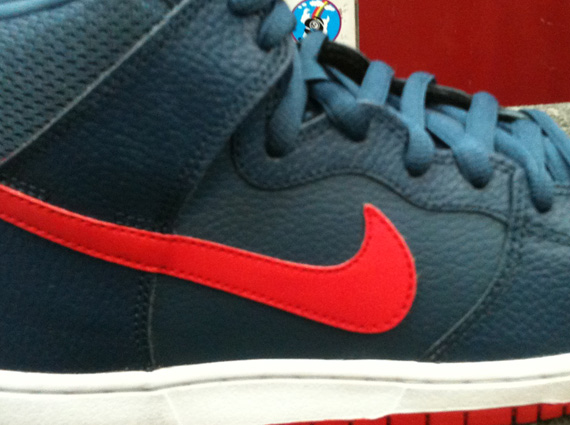 Nike SB Dunk High - Blue - Red - Pebbled Leather