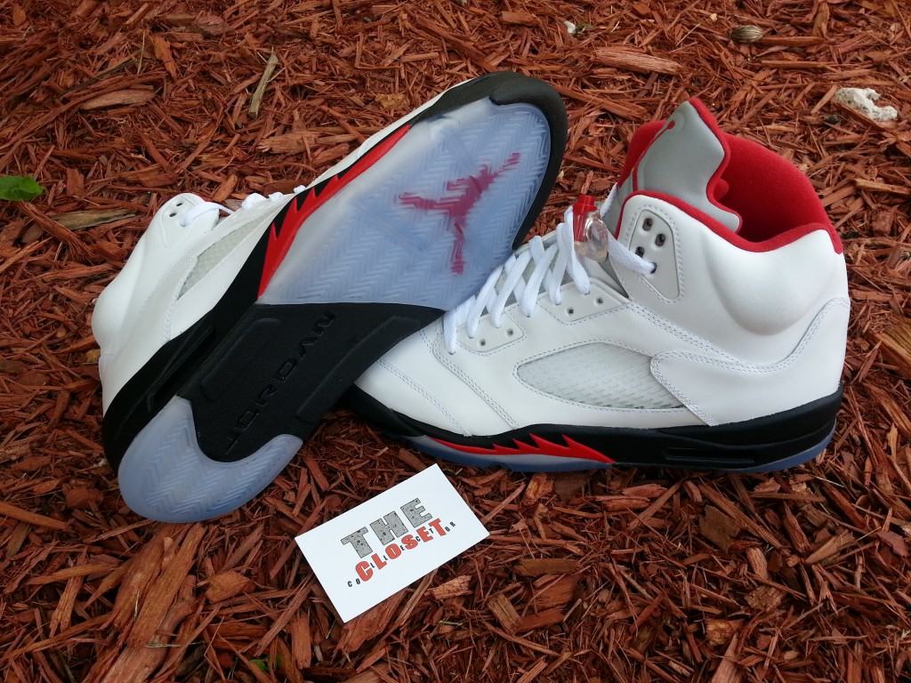Air Jordan V White Fire Red Black 4