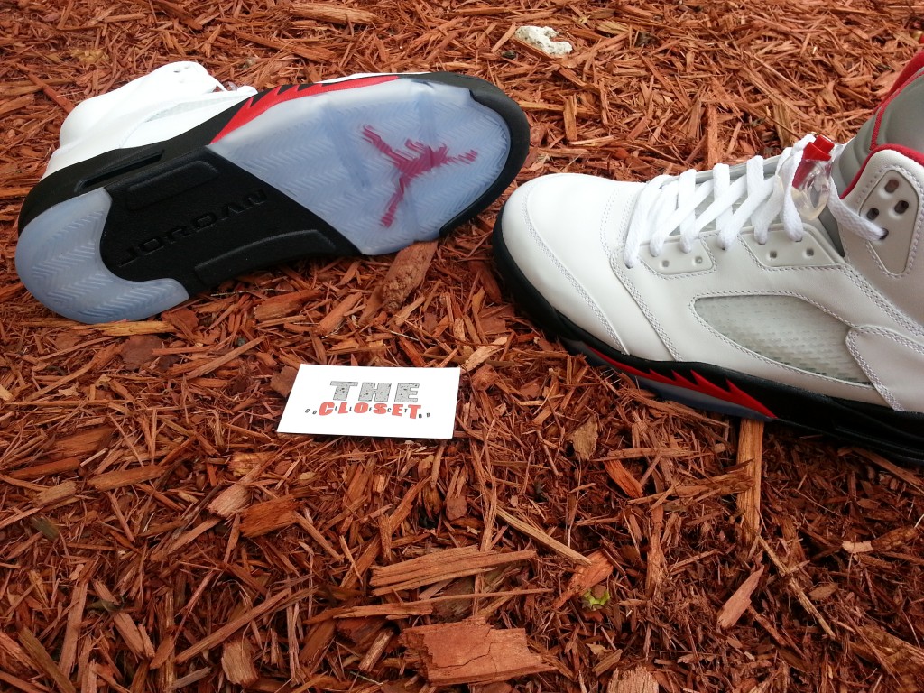 Air Jordan V White Fire Red Black 5