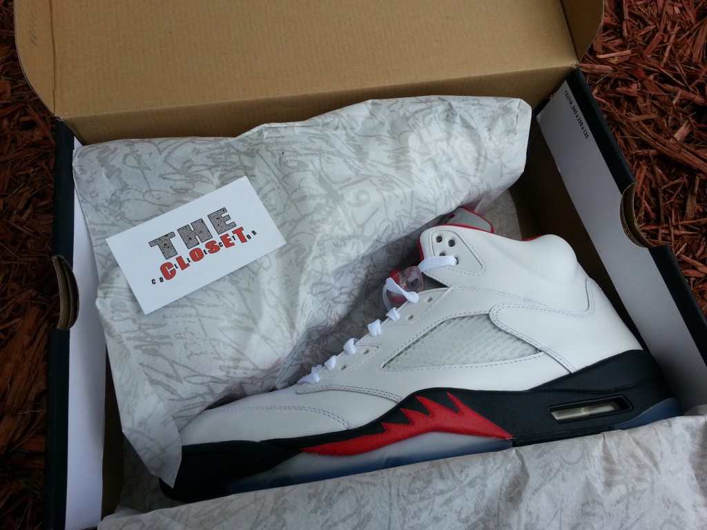 Air Jordan V White Fire Red Black 6