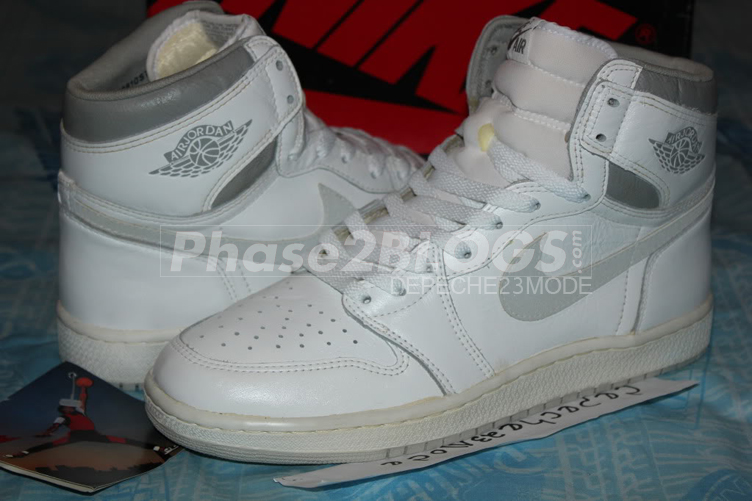 Original Air Jordan 1 White Light Silver