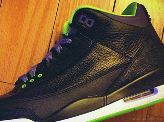 Air Jordan III - Black - Green - Purple