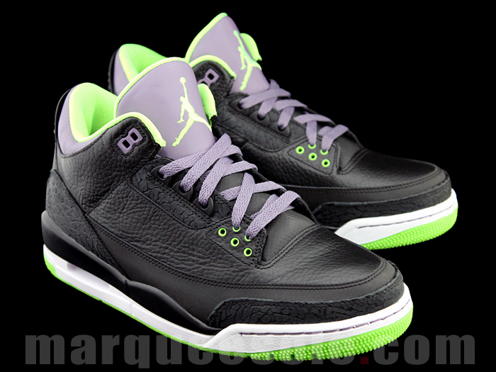 Air Jordan Iii Black Purple Green 3