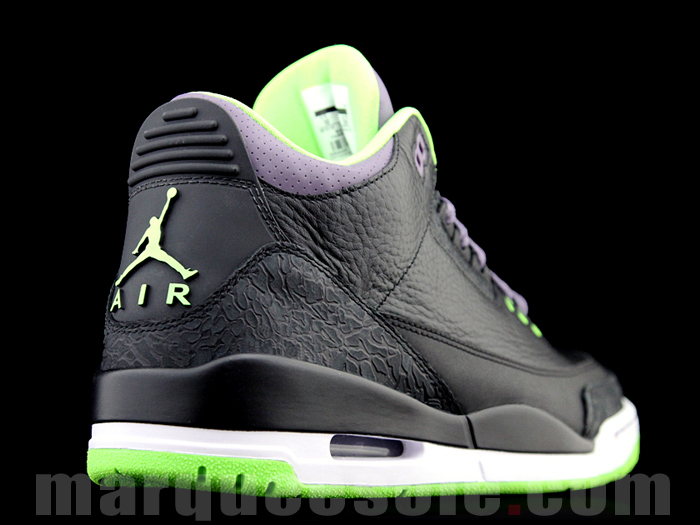 Air Jordan Iii Black Purple Green 4
