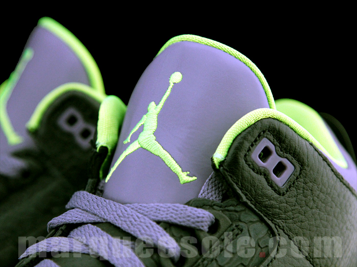Air Jordan Iii Black Purple Green 6