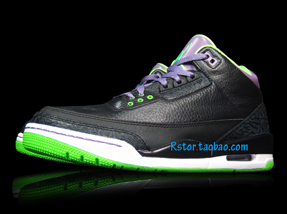 Black Neon Purple Jordan Iii 3