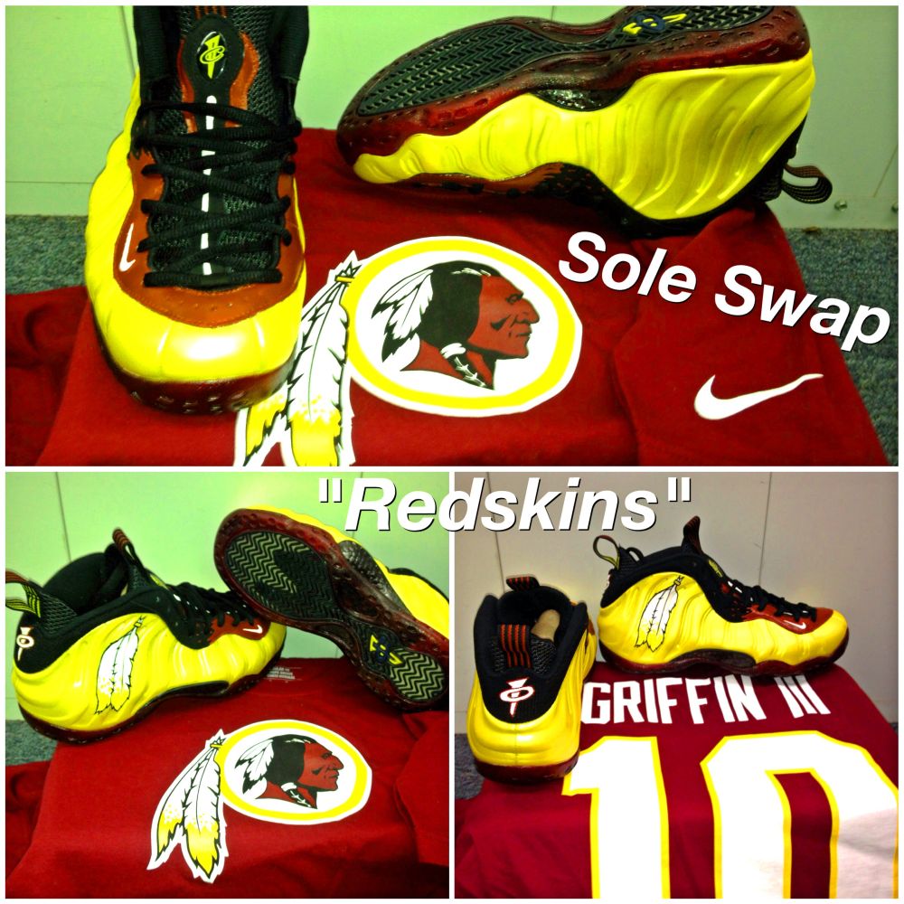 Nike Air Foamposite One Washington Redskins Sole Swap 01