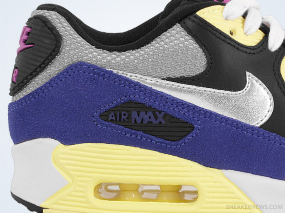Nike Air Max 90 Medium Grey Metallic Silver Black Purple Yellow 6