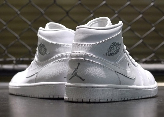 Air Jordan 1 Mid White Metallic Silver 1