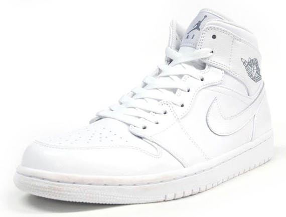 Air Jordan 1 Mid White Metallic Silver 11