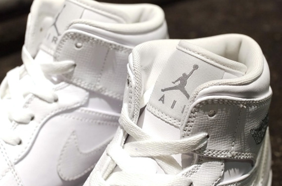 Air Jordan 1 Mid White Metallic Silver 2