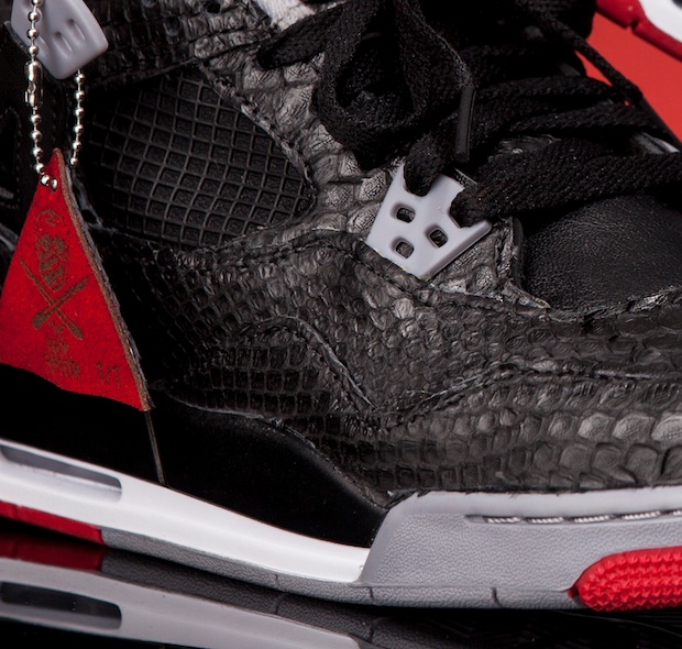 Black Python Jordan Iv Bred Shoesurgeon Custom 3
